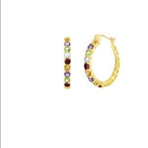 18k gold plated semi precious loops